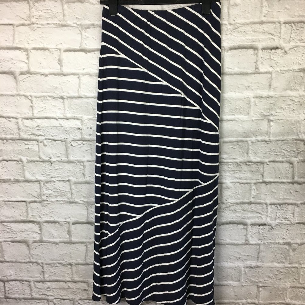LOFT Blue & White Striped Maxi Skirt Size XS